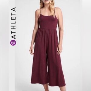 Athleta Maroon Sleeveless Jumpsuit